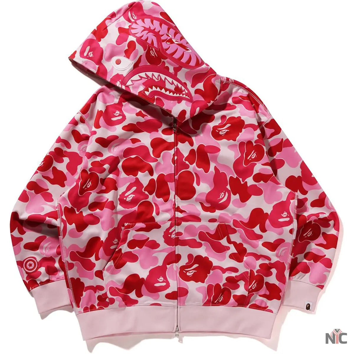Abc Camo Polyester Relaxed Fit Shark Full Zip Hoodie M