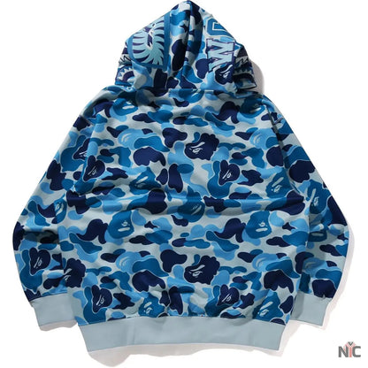 Abc Camo Polyester Relaxed Fit Shark Full Zip Hoodie M