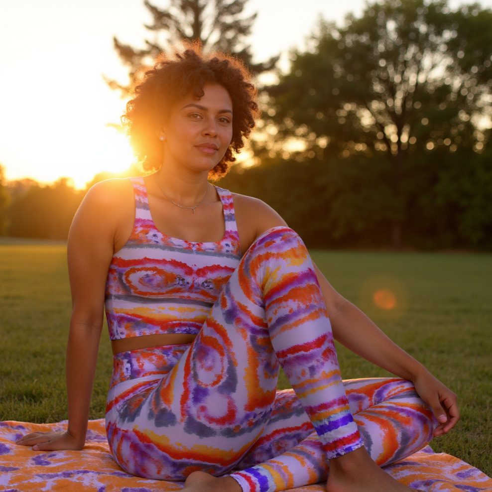 Aborigine Stripes and Stars High Waisted Leggings