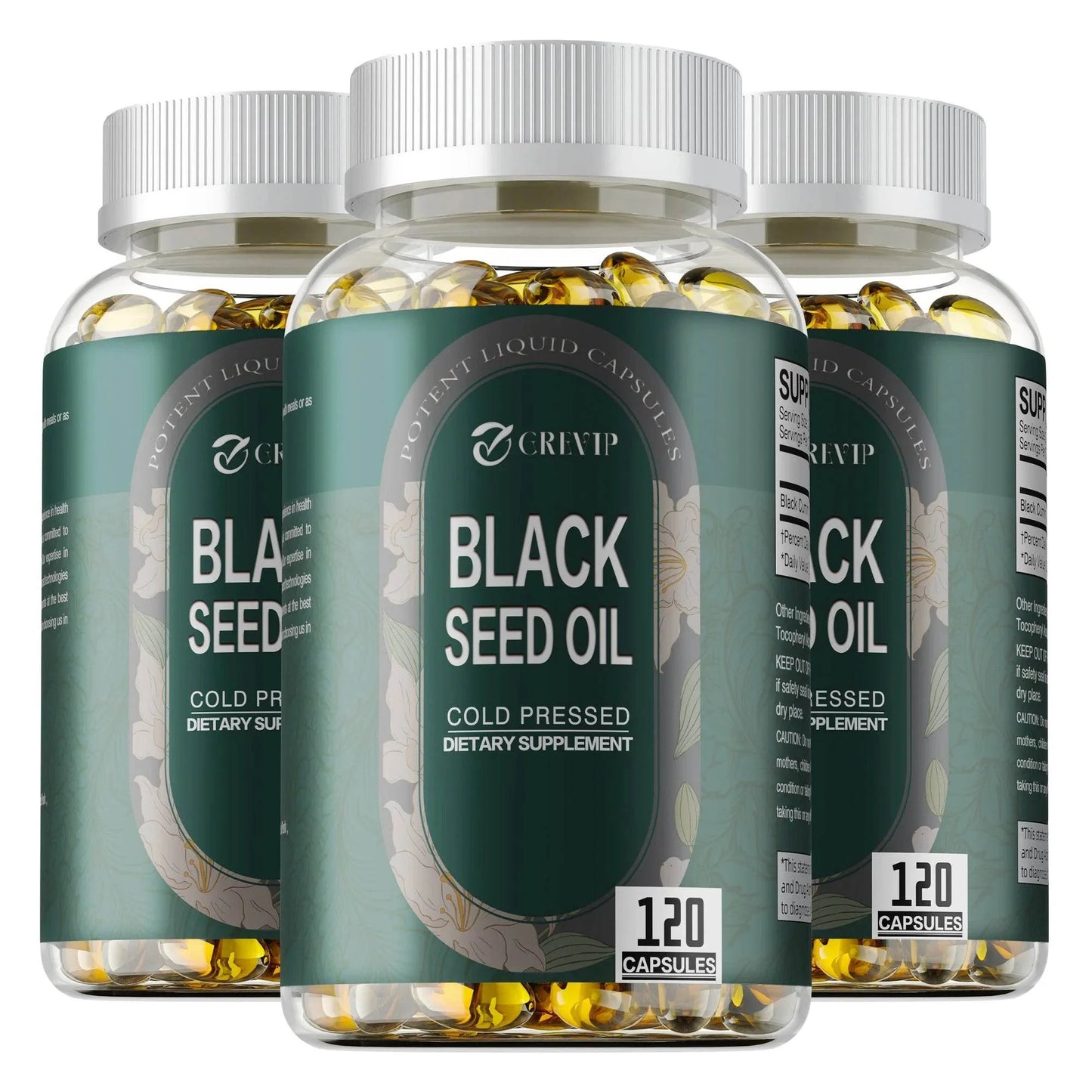 Black Seed Oil - Supports Skin, Digestion, Joints, Immune Health, Promotes Hair Growth - 120 Capsules