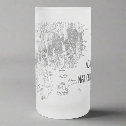 Acadia National Park Topographic Frosted Topographic Pint Glass