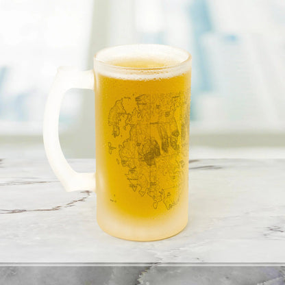Acadia National Park Topographic Frosted Topographic Pint Glass