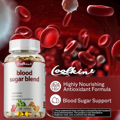 Blood Sugar Blend Capsules - Maintains Healthy Blood Sugar Levels and Supports Heart and Cardiovascular Health - 120 Capsules