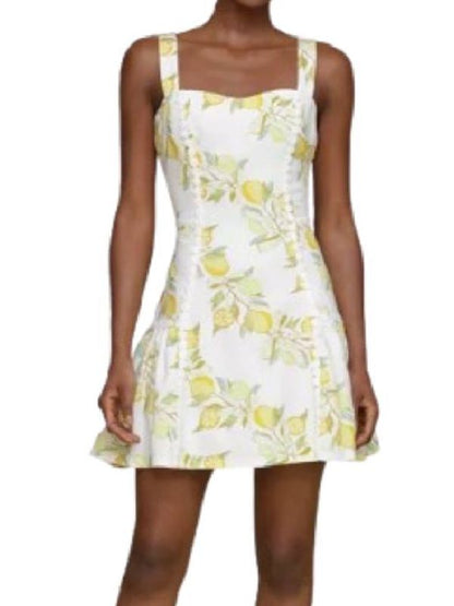Access Daily Kit Hoover White Lemon Print Mini Dress