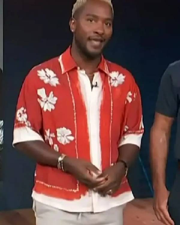 Access Hollywood 2025 Scott Evans Floral Print Shirt