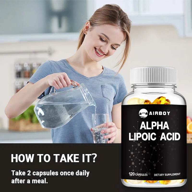 Alpha Lipoic Acid 600 Mg - Supports Antioxidant Health and Sugar Metabolism and Helps Relieve Nerve Pain - 120 Capsules