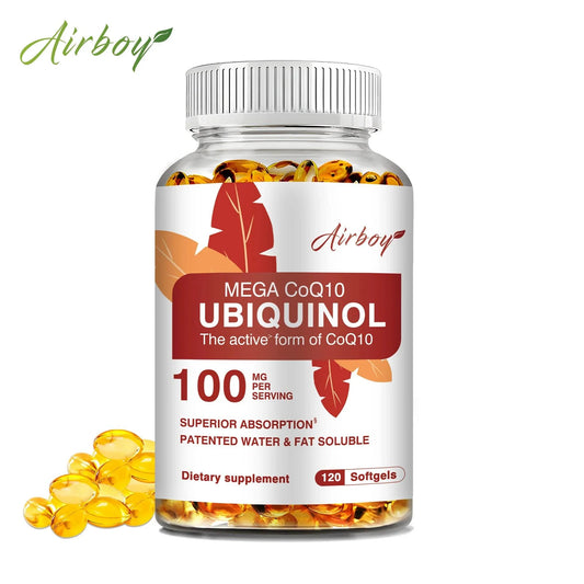 Ubiquinol CoQ10 100mg - Antioxidant, Support Brain, Heart & Cardiovascular Health, Balance Blood Pressure - 120 Capsules