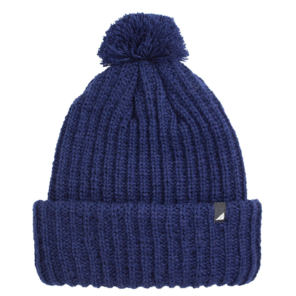 Adult Acrylic Ribbed Cuff with Matching Pom Hat