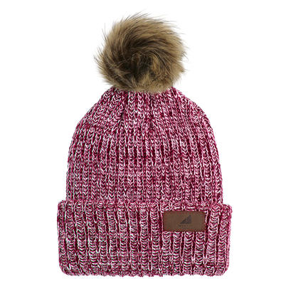 Adult Acrylic Ribbed Cuff with Pom Hat