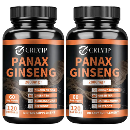 Panax Ginseng Supplement - Improve Memory and Concentration, Enhance Energy Endurance - 120 Capsules