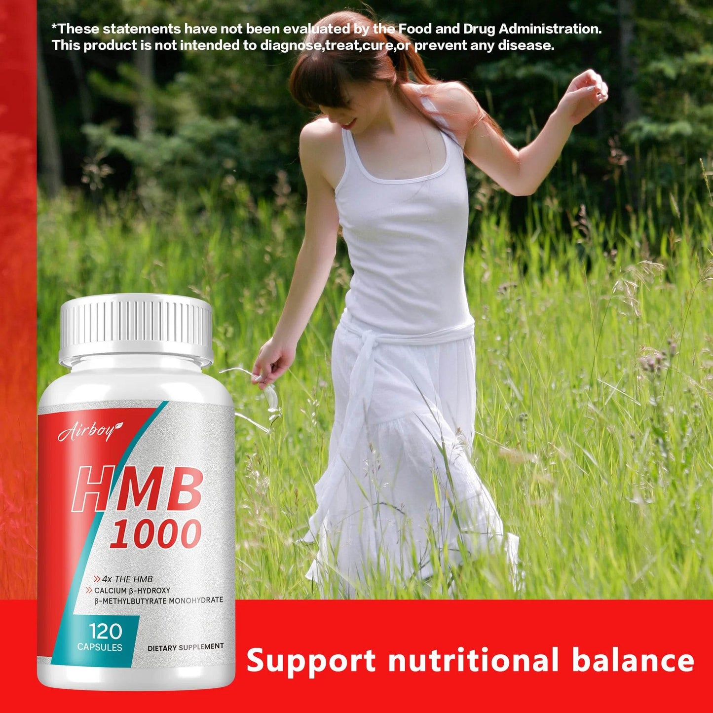 HMB Supplements - Improves Endurance, Builds Lean Muscle Mass and Promotes Muscle Recovery - 120 Capsules