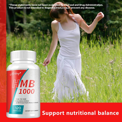 HMB Supplements - Improves Endurance, Builds Lean Muscle Mass and Promotes Muscle Recovery - 120 Capsules