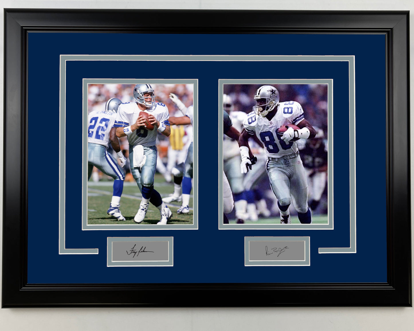 Framed Troy Aikman and Michael Irvin Dallas Cowboys 17x23 Dual Football Photo