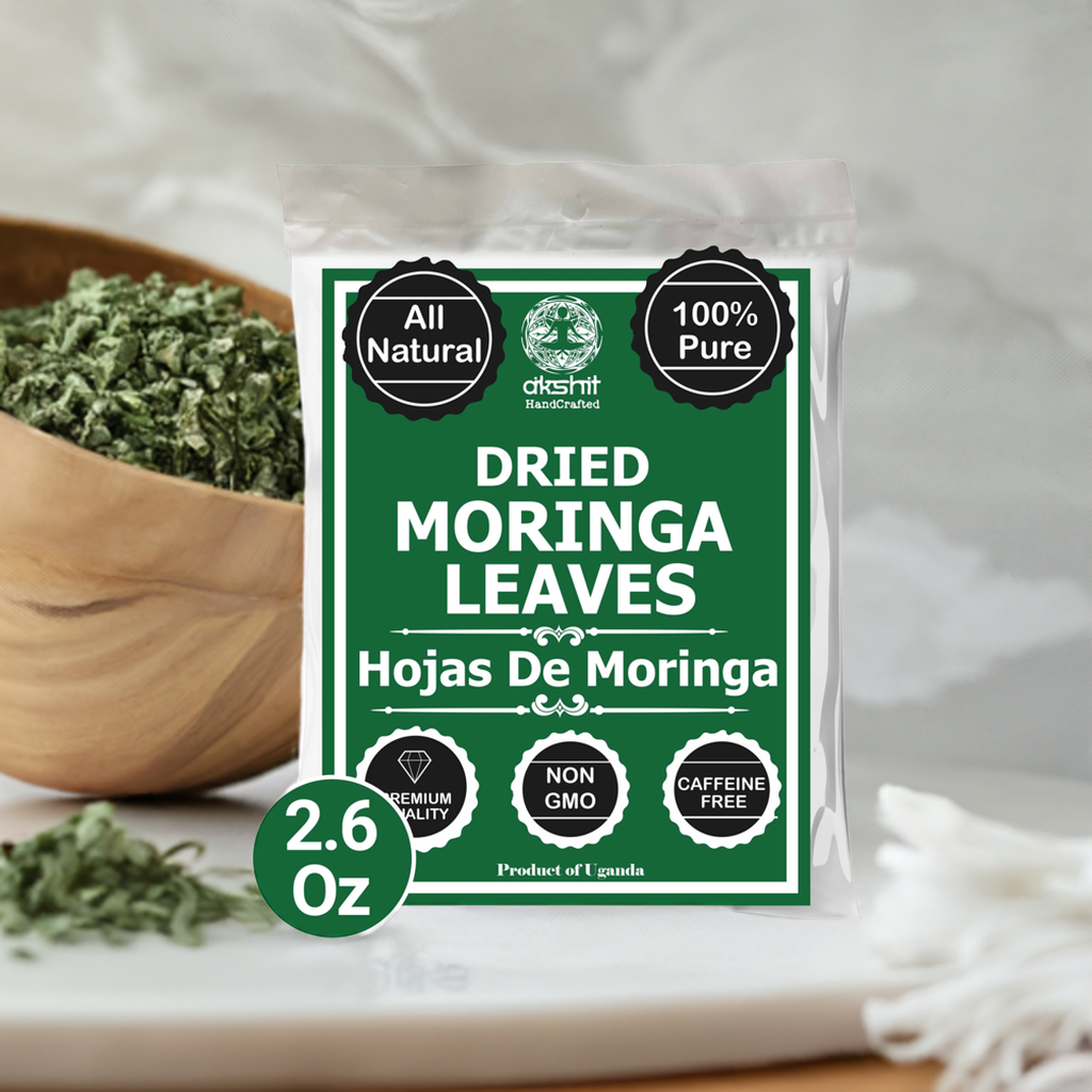 Akshit Moringa (Oleifera) Tea Leaves – Herbal Tea, 100% Natural Moringa Leaves, Boosts Energy & Immunity - 2.6 oz