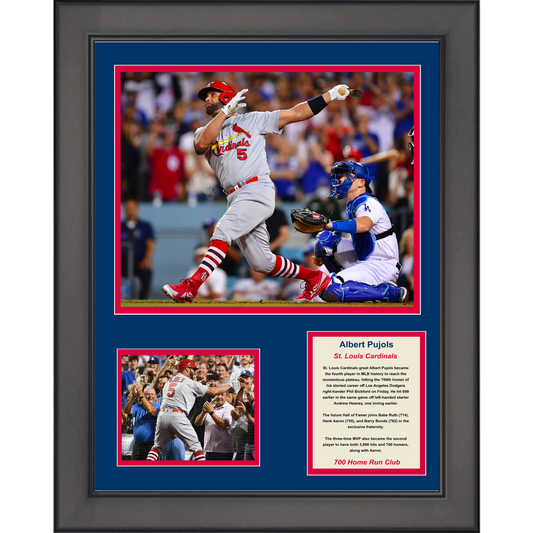 Framed Albert Pujols 700th Home Run St. Louis Cardinals Baseball 11"x14" Three Photo Collage