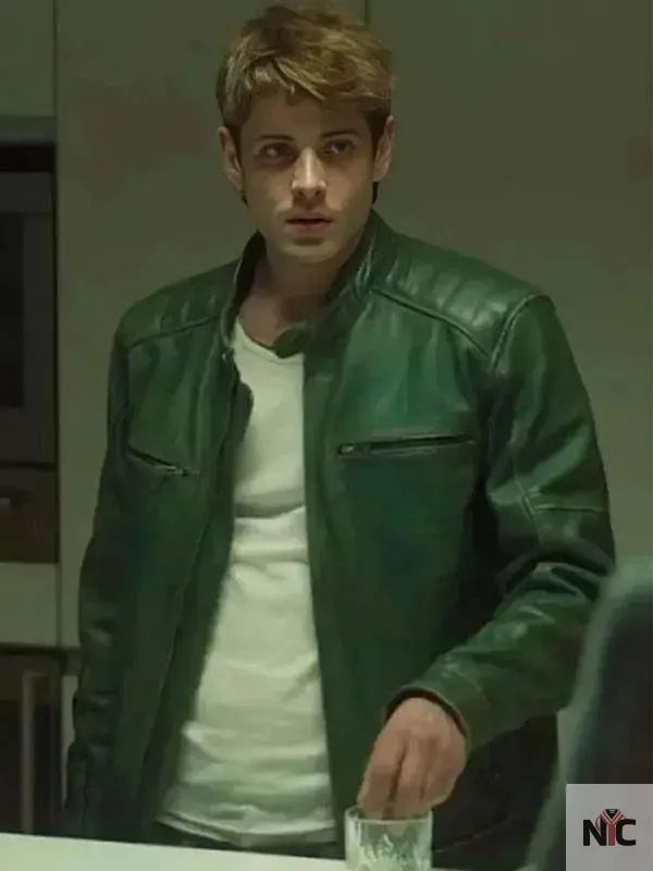 Alberto Olmo Bad Influence 2025 Green Leather Jacket