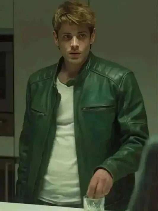 Alberto Olmo Bad Influence 2025 Green Leather Jacket