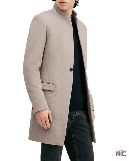 All Saints Oatmeal White Hargrove Coat