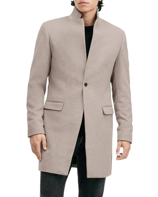 All Saints Oatmeal White Hargrove Coat
