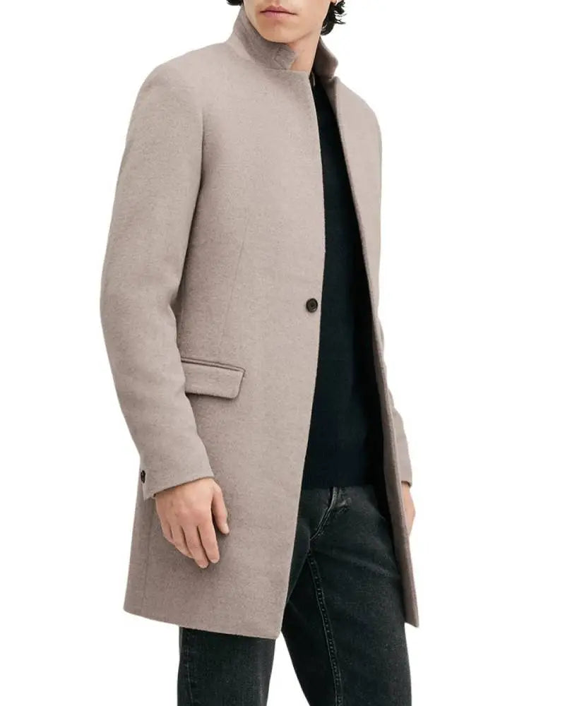All Saints Oatmeal White Hargrove Coat