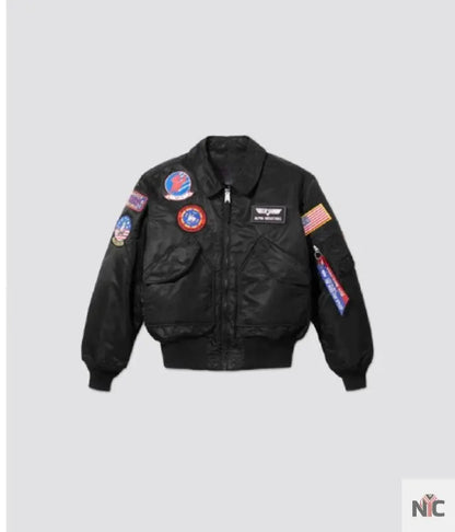 Alpha X Top Gun Bomber Black Jacket