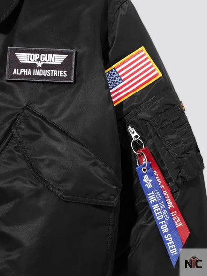 Alpha X Top Gun Bomber Black Jacket