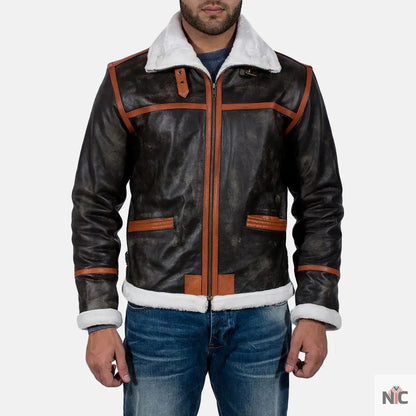 Alpine Brown Fur Leather Jacket