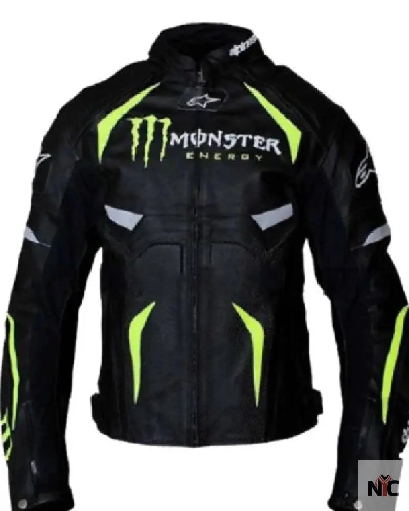 Alpinestars Monster Energy Scream Motorcycle Black Leather Jacket