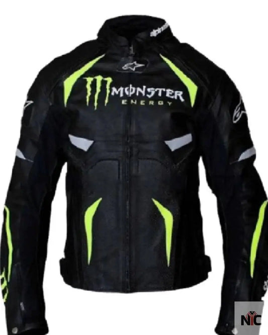 Alpinestars Monster Energy Scream Motorcycle Black Leather Jacket