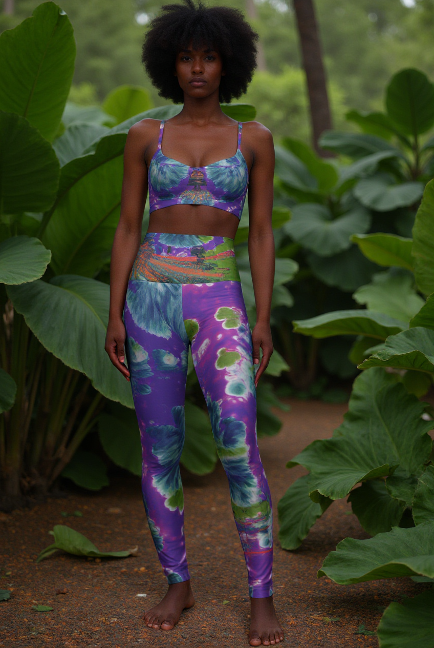 Amaru Khan Floral High Waisted Leggings