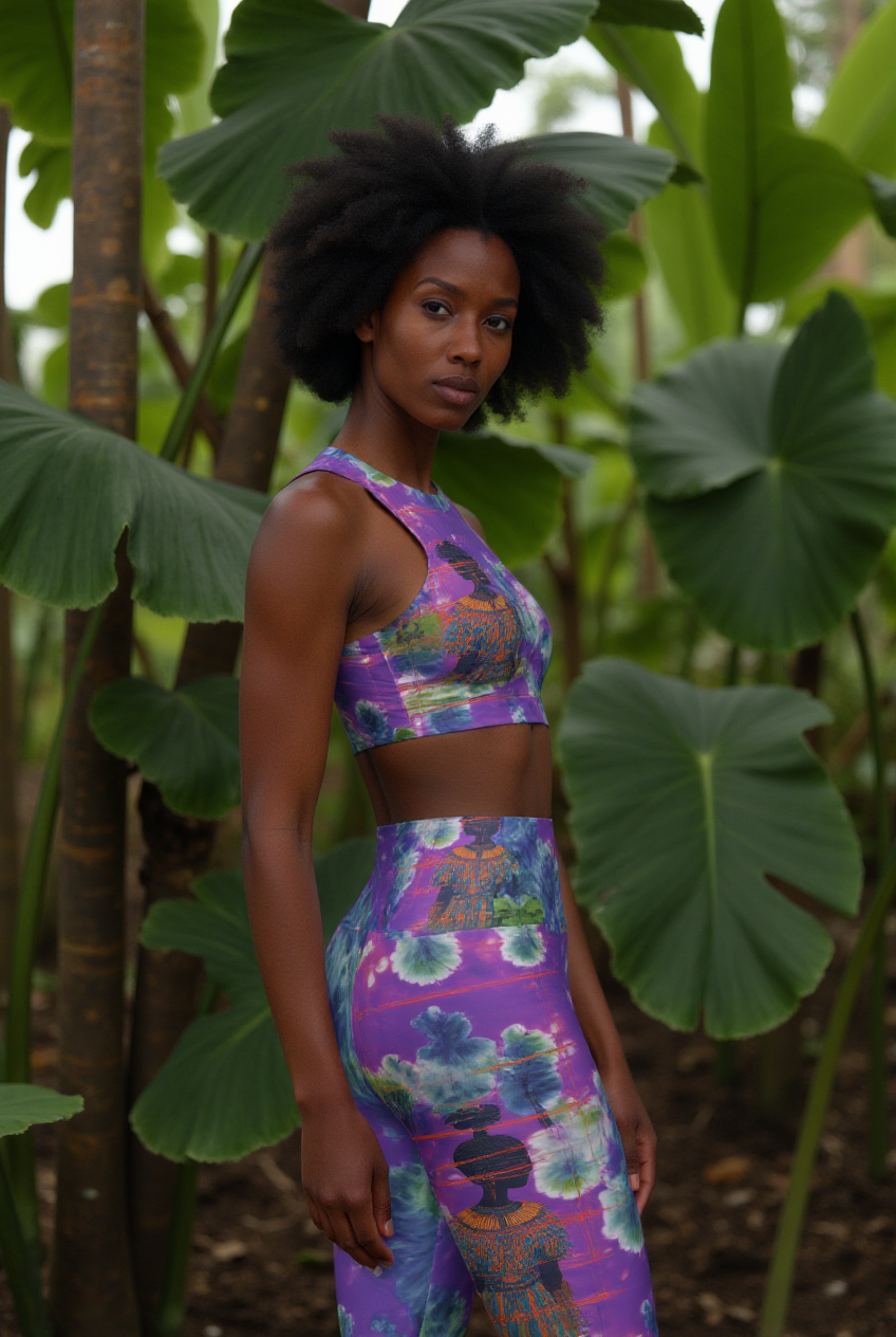 Amaru Khan Floral High Waisted Leggings