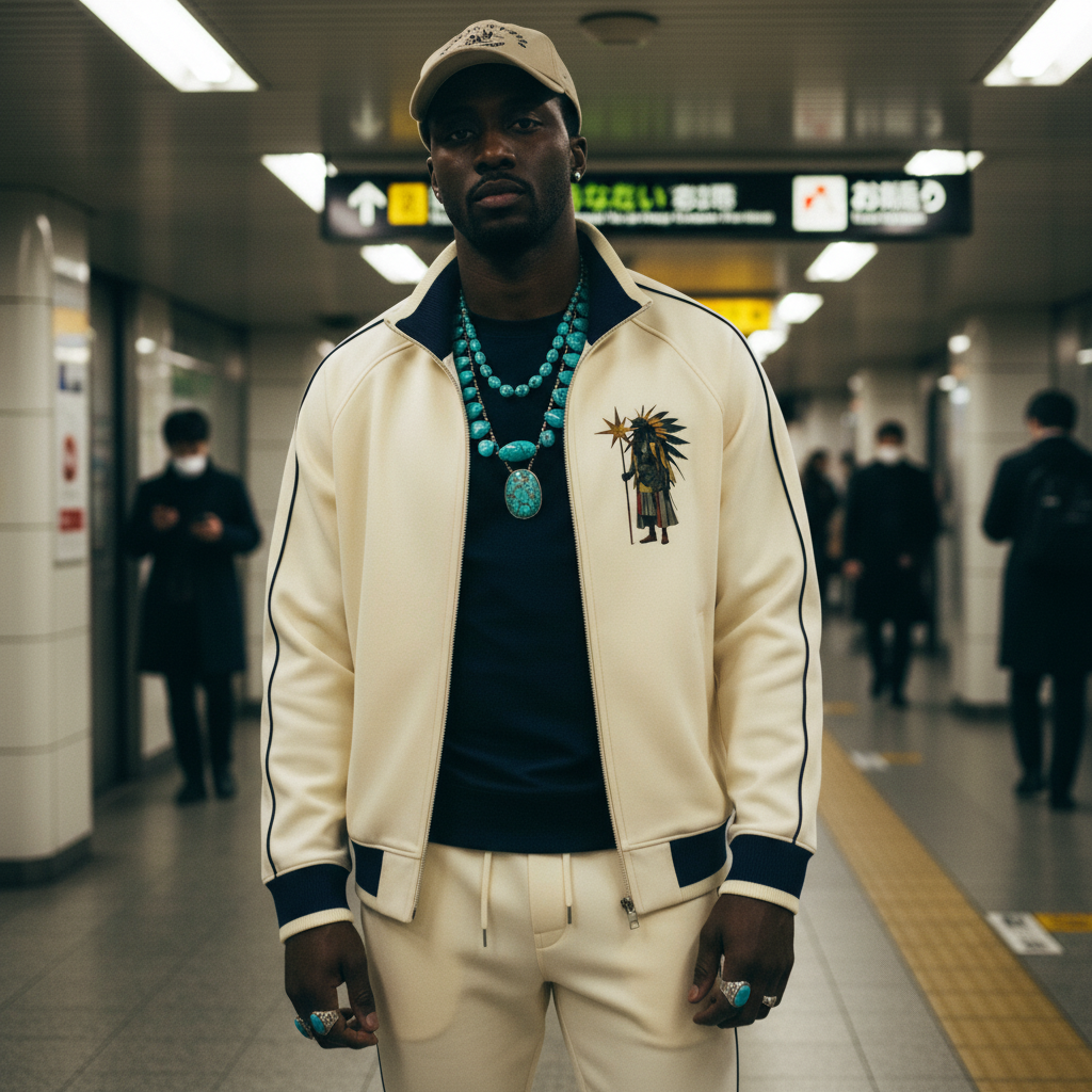 AmaruKhan Hebrews Color Block Raglan Sleeve Zip Track Jacket