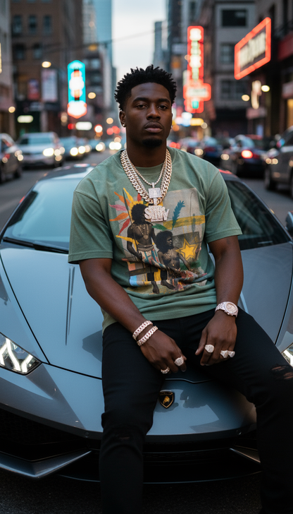 Amaru Khan Stars Cinco Dyed Gradient T-Shirt