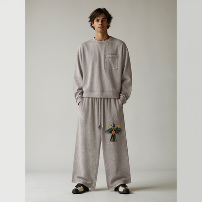 Amaru Khan Stars Acid Wash Straight Leg Pants