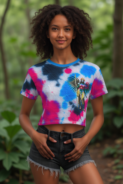 Amaru  Khan Tye-Dye Crop Tee