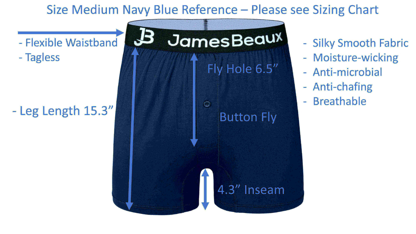 Men's Boxers James Beaux Heather Gray Bamboo Boxer Shorts - Ultra-Soft