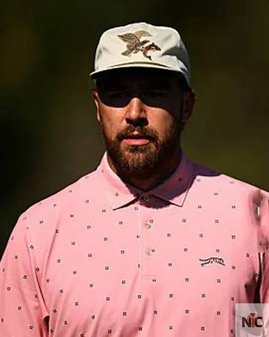 American Century Championship Travis Kelce Pink Polo Shirt