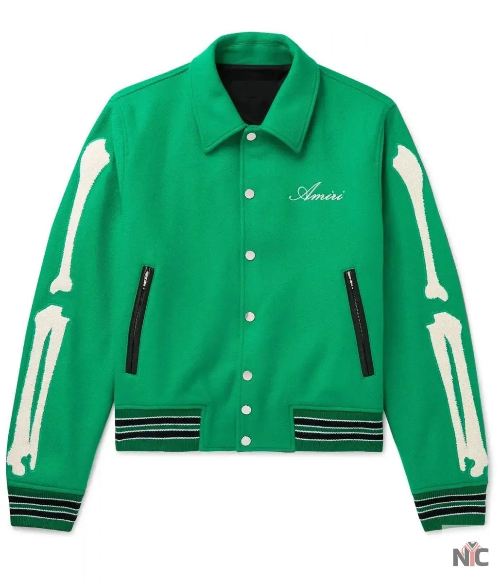 Amiri Bones Letterman Wool Jacket