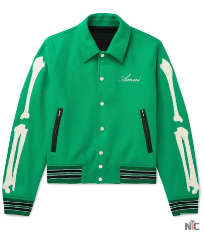 Amiri Bones Letterman Wool Jacket