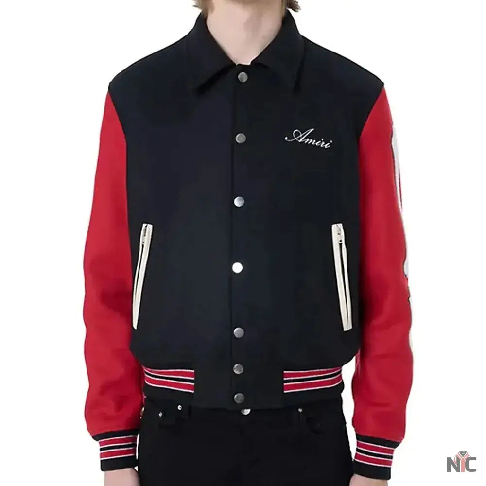 Amiri Bones Letterman Wool Jacket