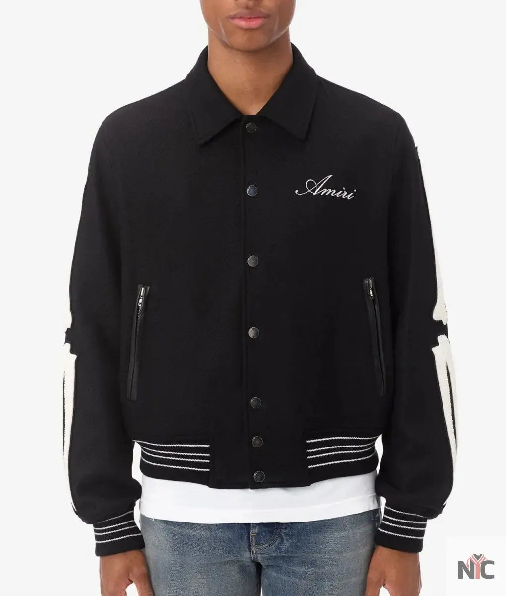 Amiri Bones Letterman Wool Jacket