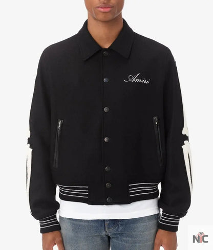 Amiri Bones Letterman Wool Jacket