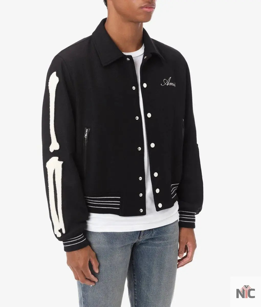 Amiri Bones Letterman Wool Jacket