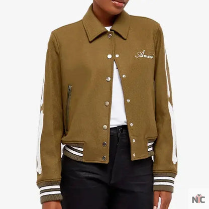 Amiri Bones Letterman Wool Jacket