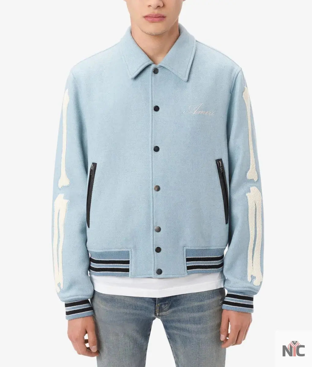 Amiri Bones Letterman Wool Jacket