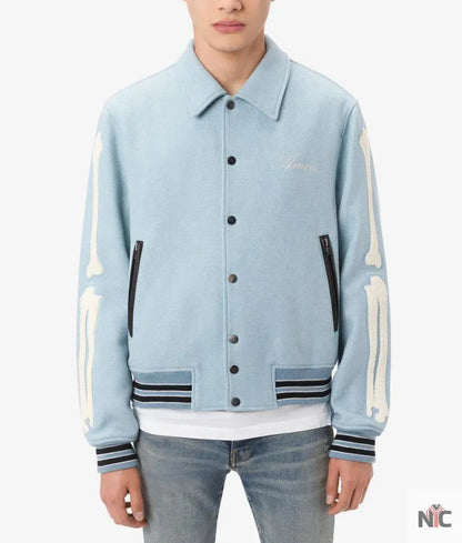 Amiri Bones Letterman Wool Jacket