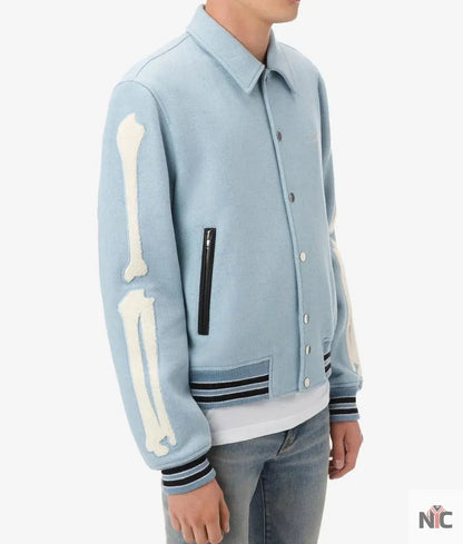 Amiri Bones Letterman Wool Jacket