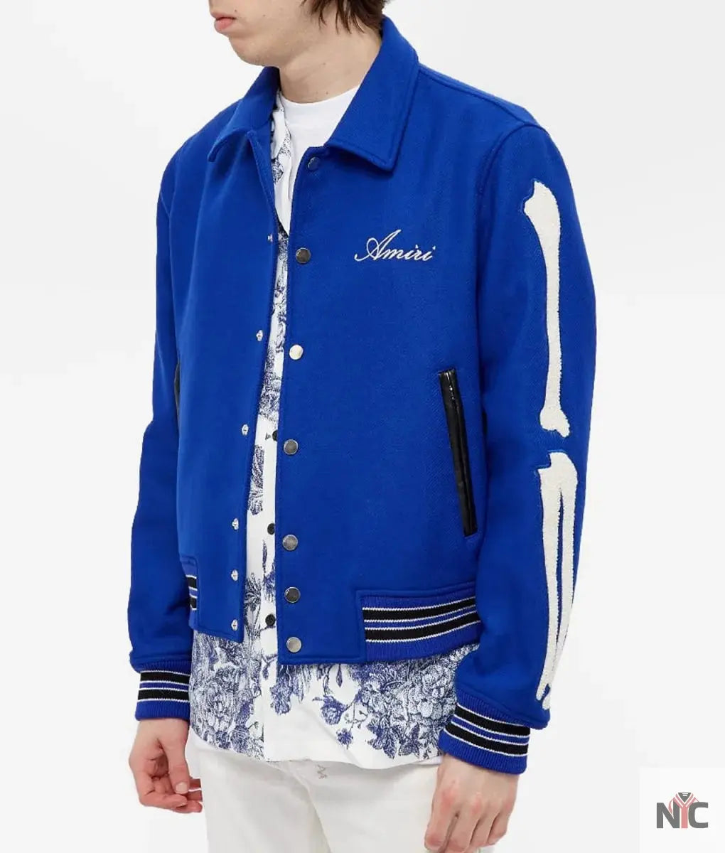 Amiri Bones Letterman Wool Jacket