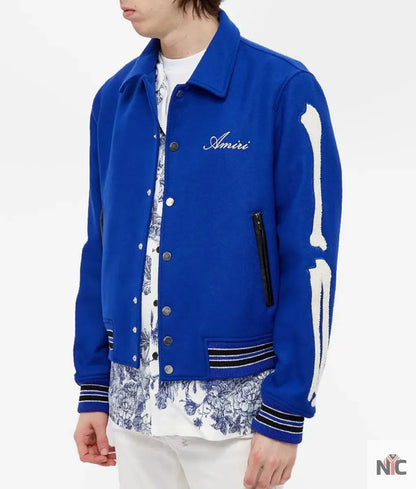 Amiri Bones Letterman Wool Jacket