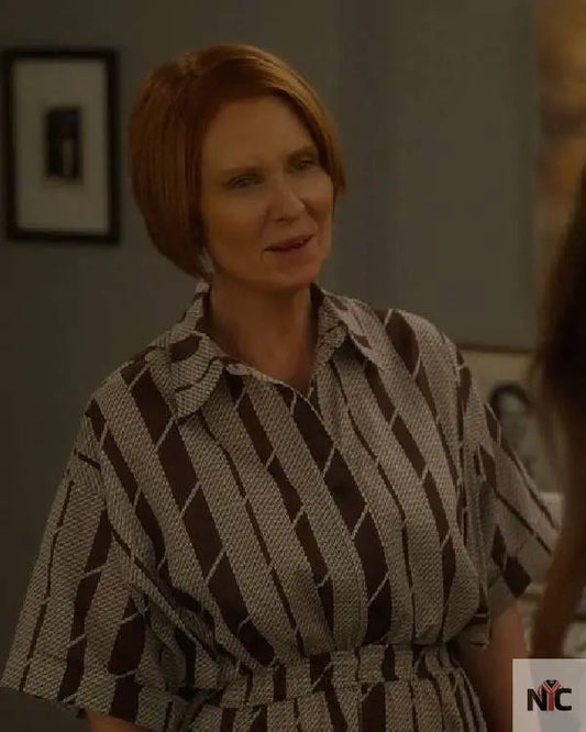 And Just Like That Cynthia Nixon Striped Jumpsuit
